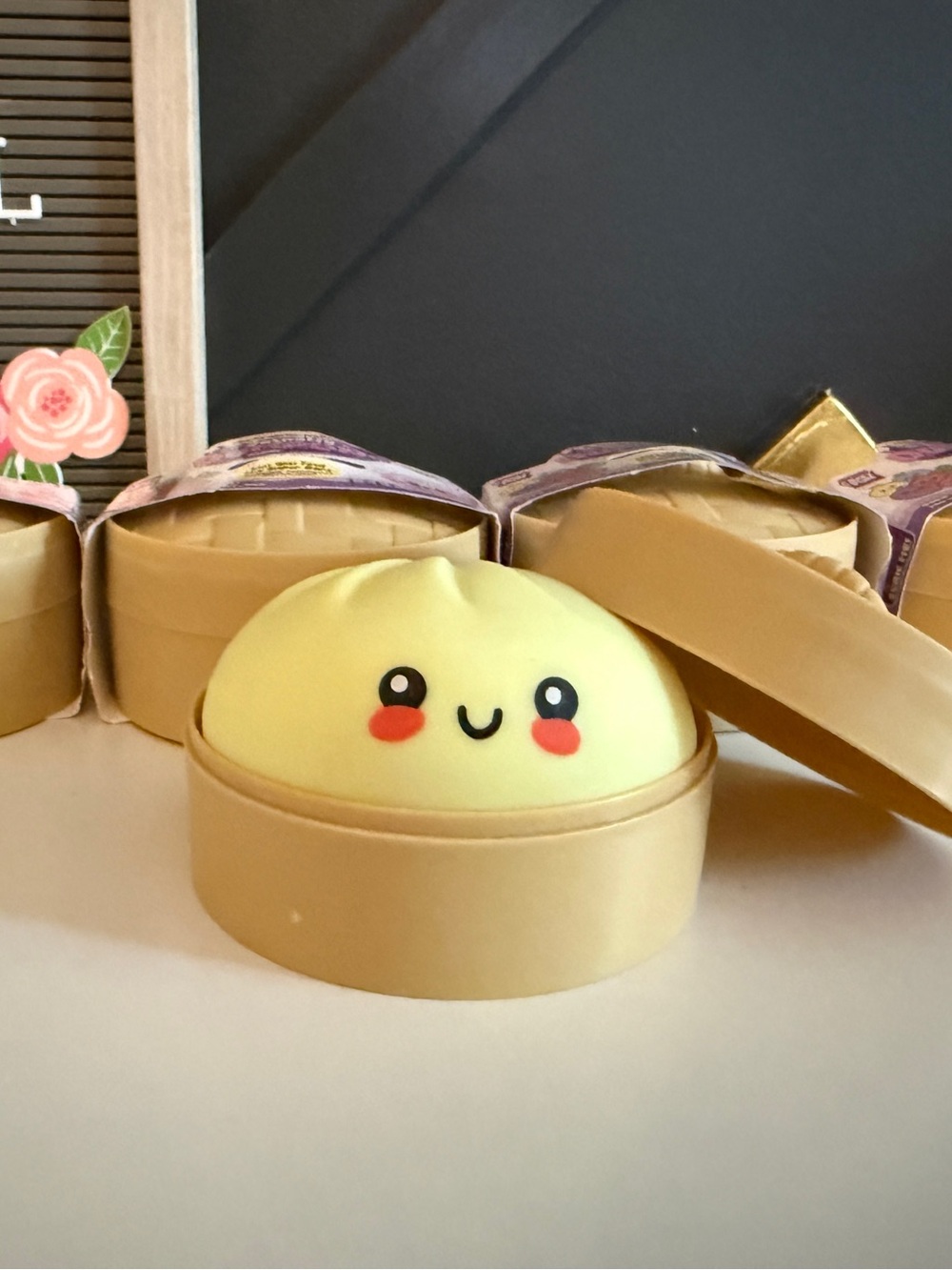 OPENED. Squishy Dumpling Novelty Toy - Yellow Dumpling